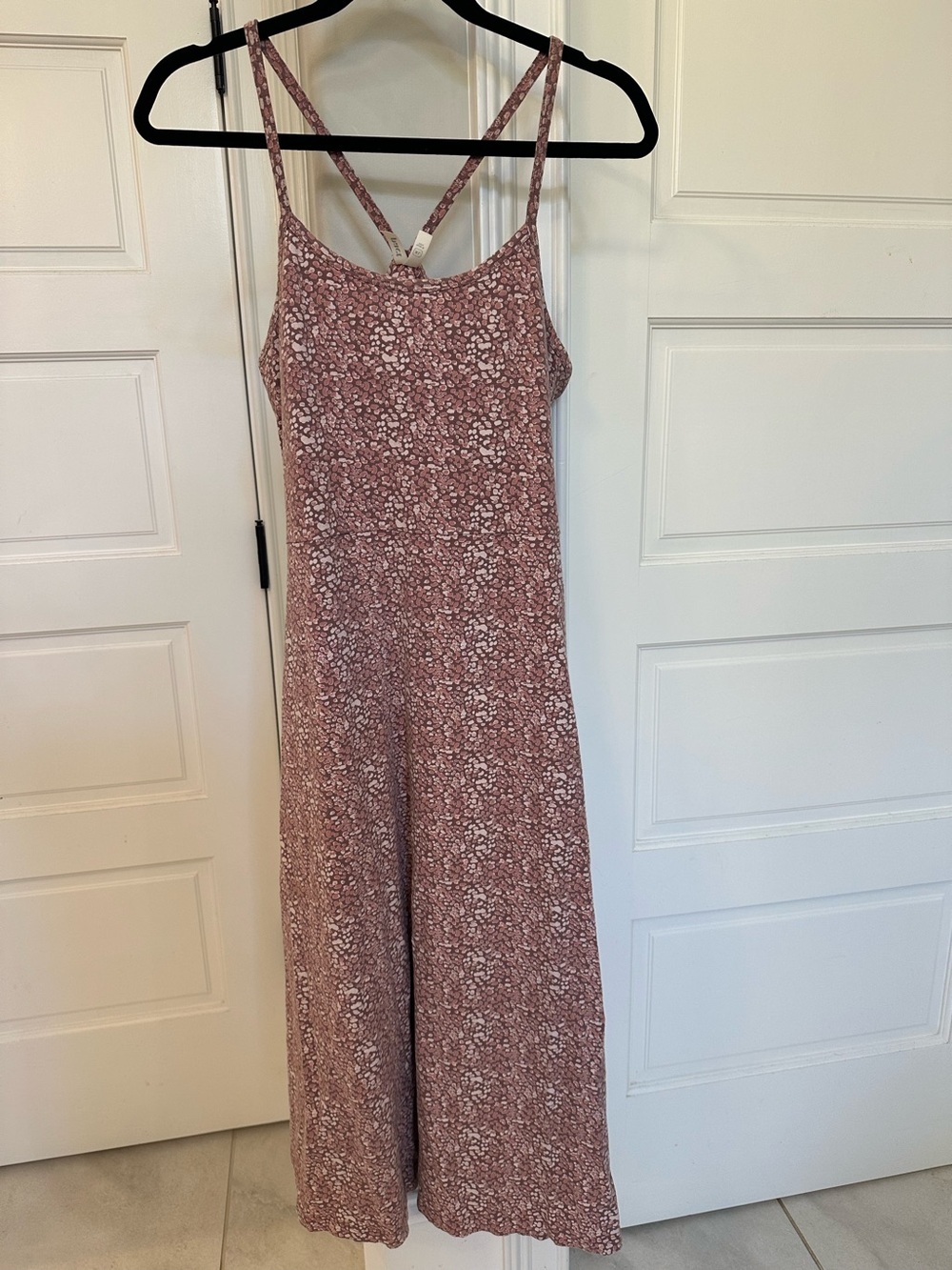 Pact Organic Cotton Fit & Flare Midi Dress Women’s XL Pink Built In Bra Pockets